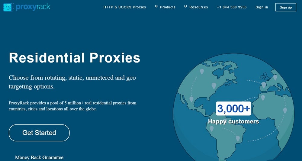 Proxyrack Home Page