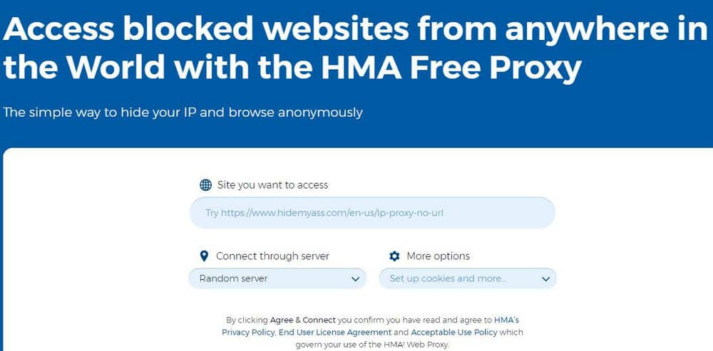 HMA web proxy