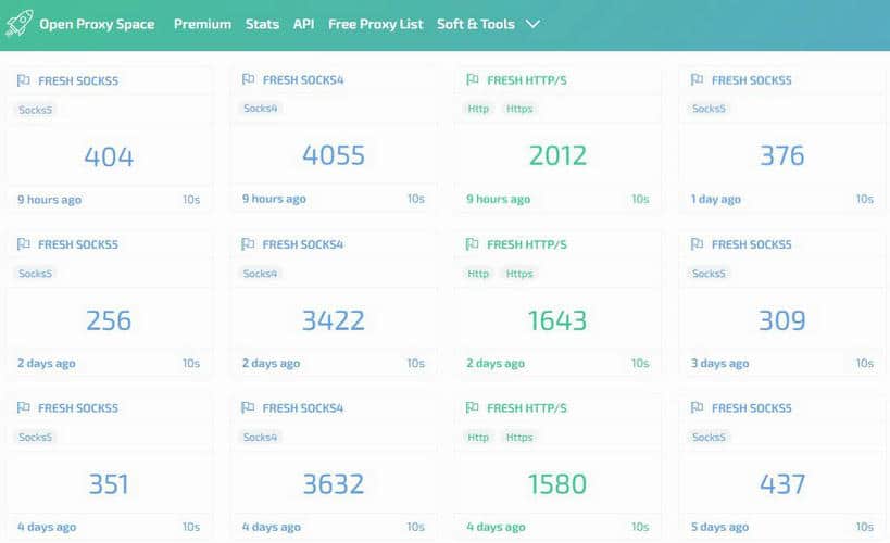 OpenProxy.space proxy list