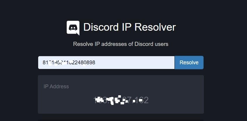 Discord ip result