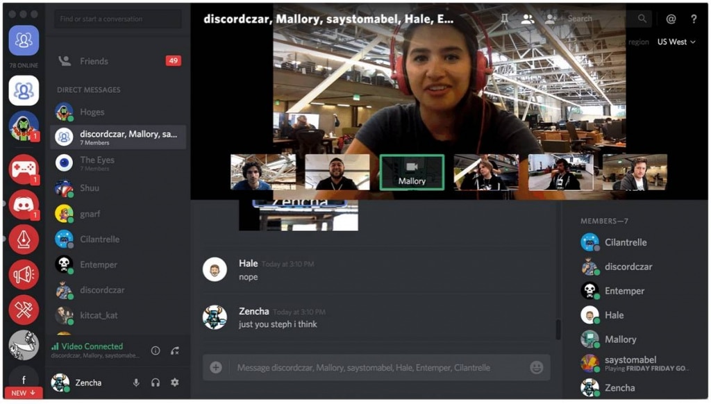 Discord video chat conversation