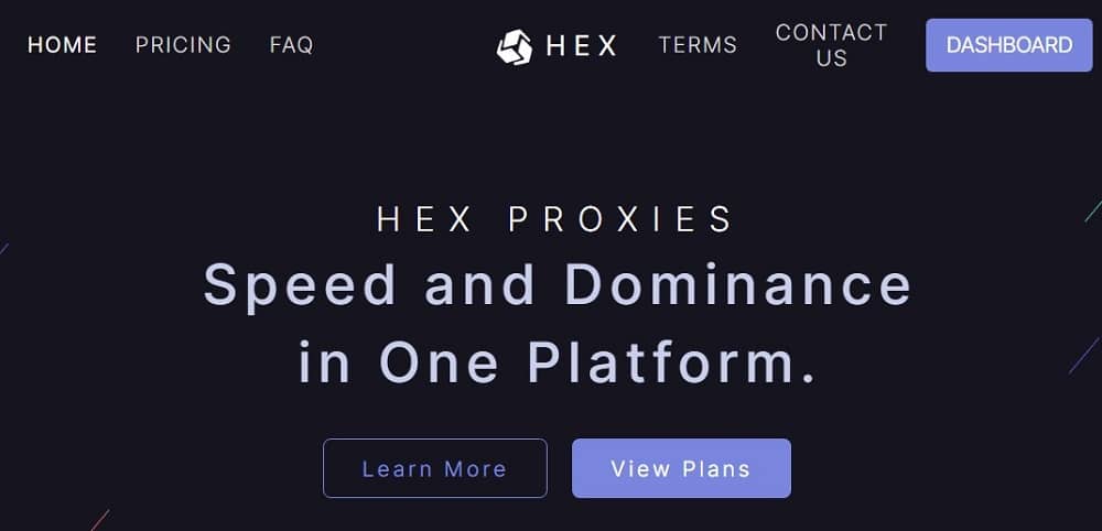 Hex Proxies Homepage
