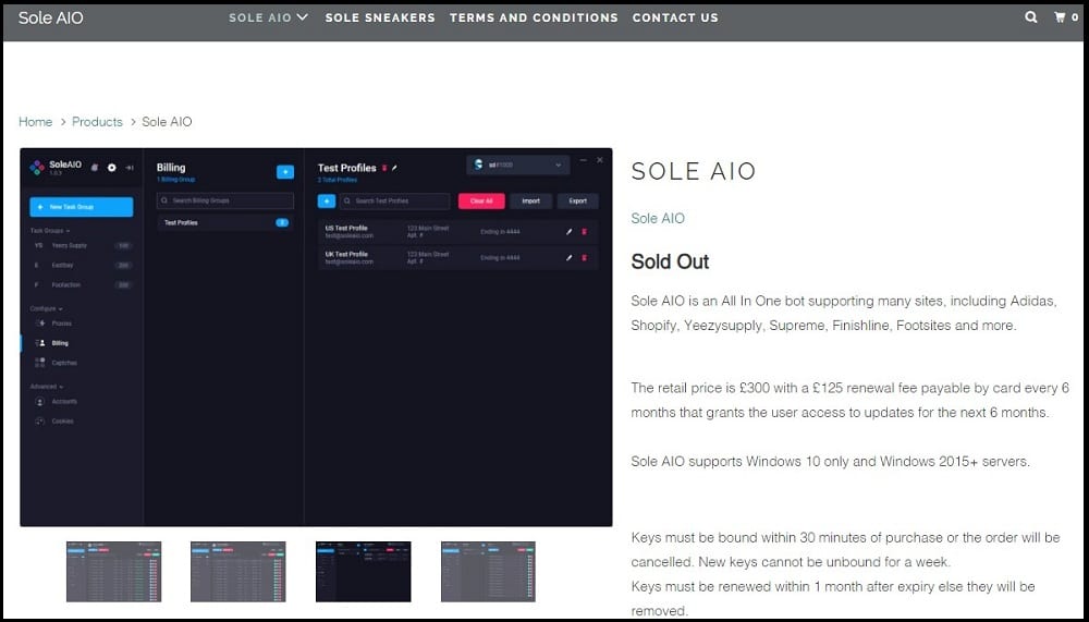 Sole AIO Homepage