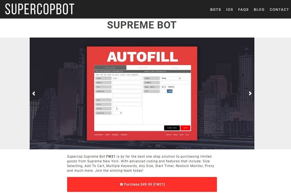 SuperCopBot Homepage
