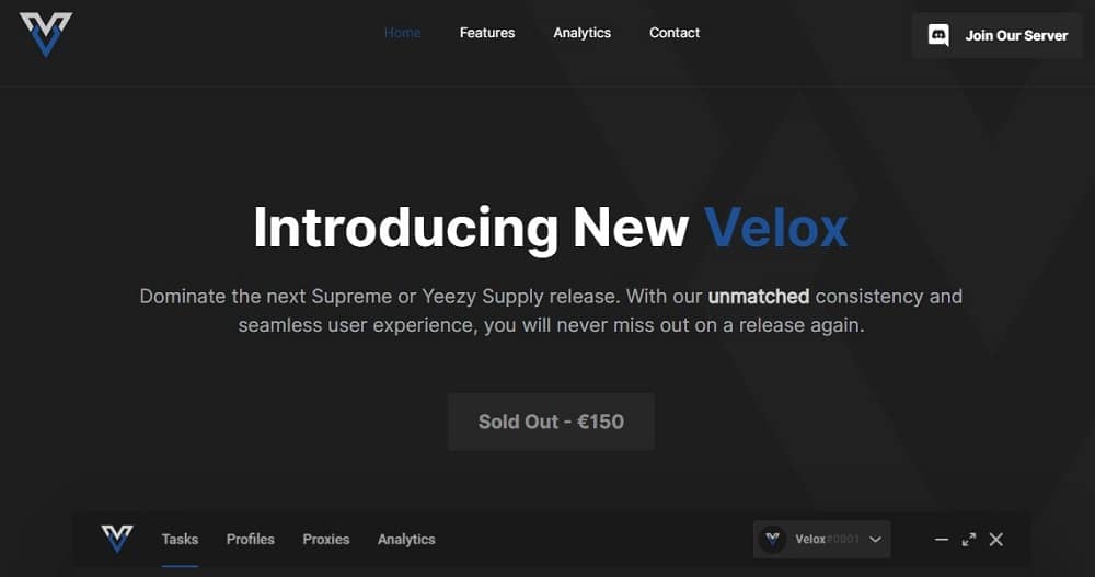 Velox Bot Homepage