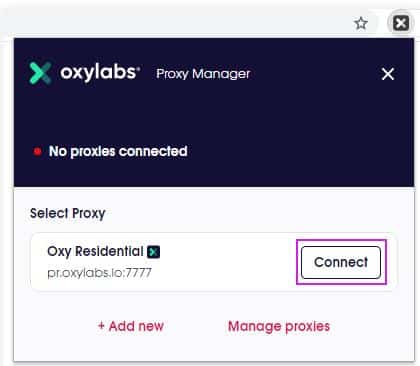 OxyLabs Residential Proxy Manager3