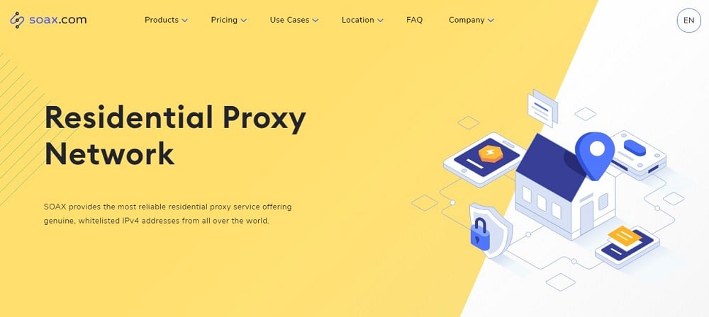 Soax Residential Proxy Homepage