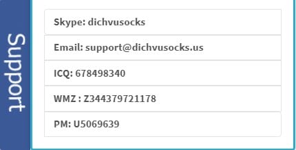 Dichvusocks Customer Support