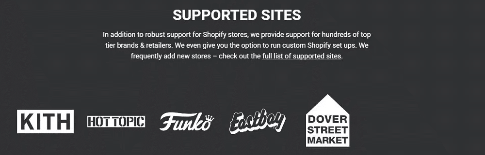 Project Destroyer Supported SItes