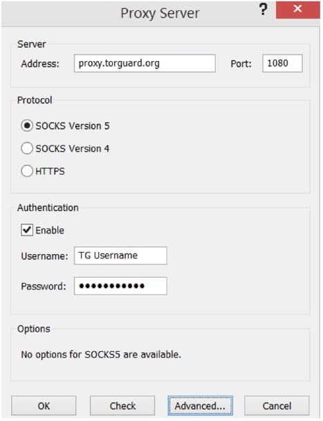 Proxy Server Address