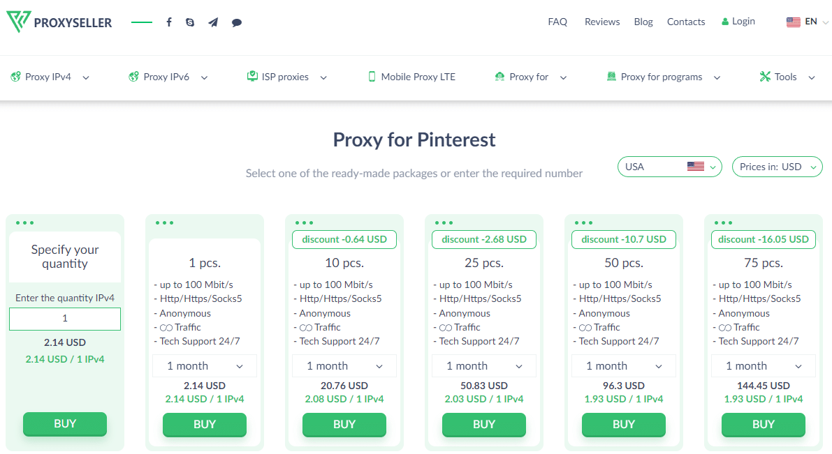 Proxy-Seller Proxy for Pinterest