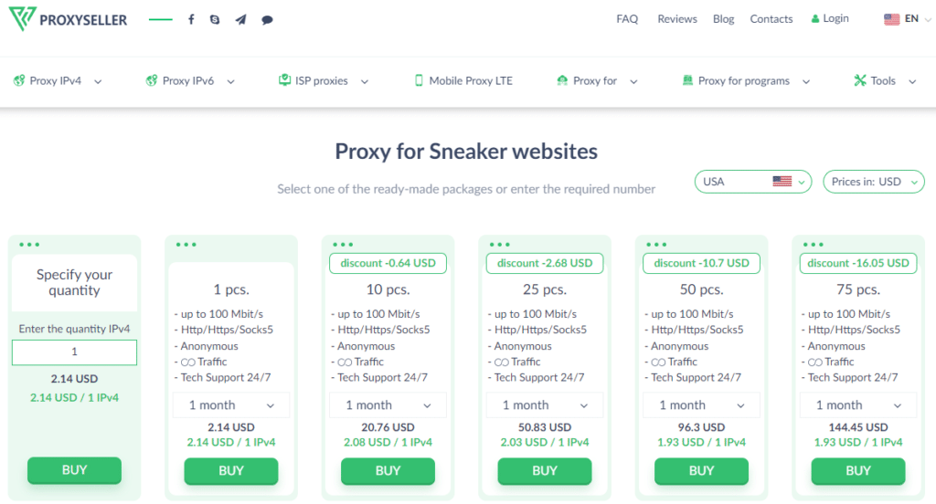 Proxy-Seller Proxy for Sneaker websites