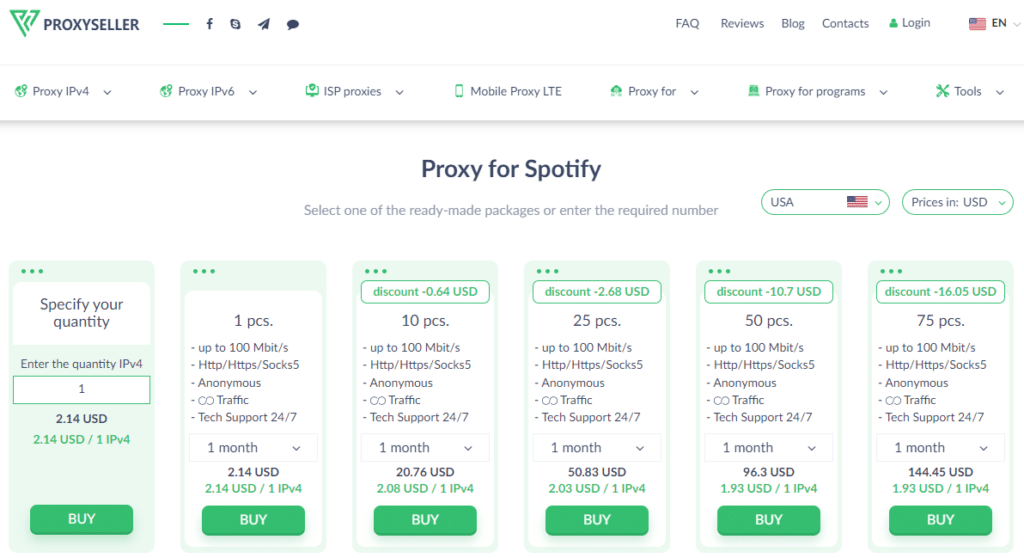 Proxy-Seller Spotify Proxy