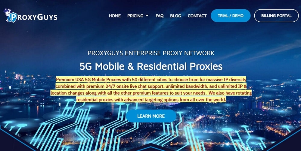 ProxyGuys Homepage Review