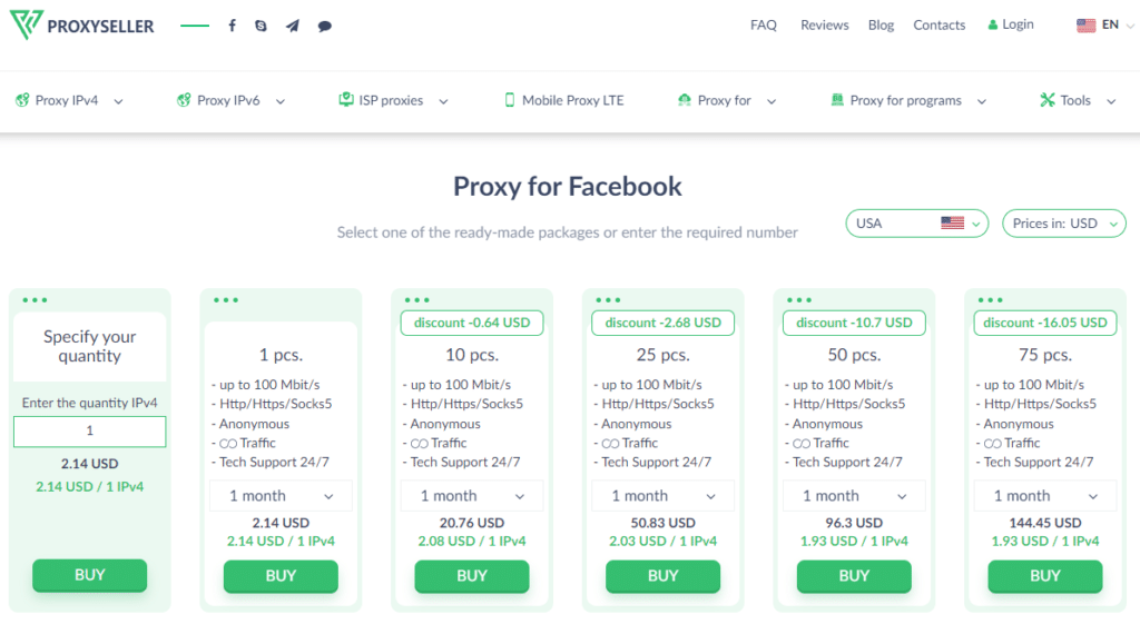 Proxy-Seller Proxy for Facebook
