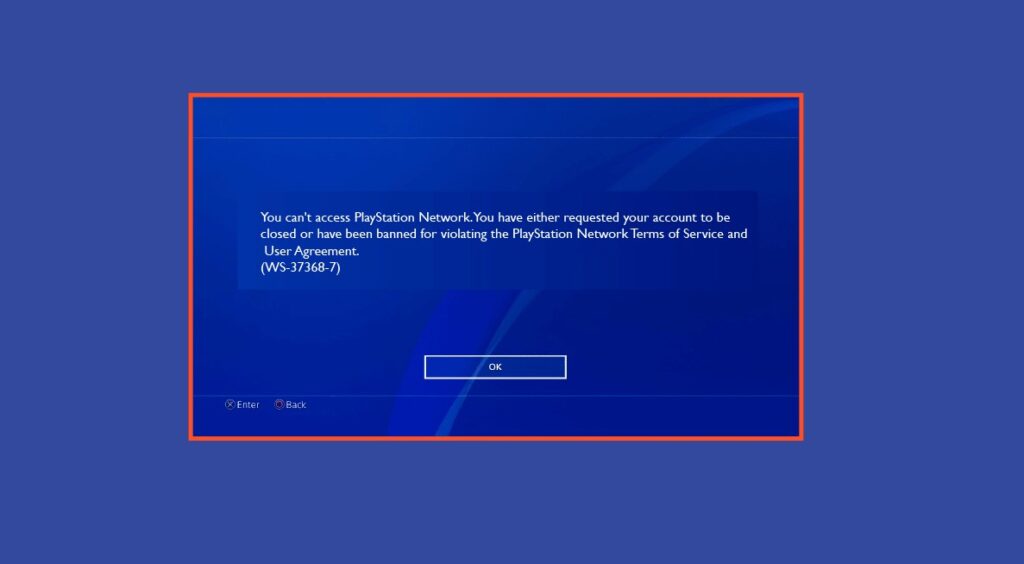 Ban on the PlayStation network