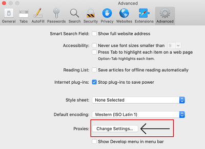 current mac proxy settings